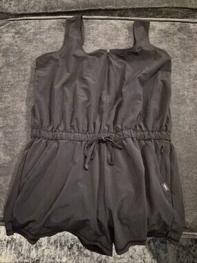 Prana Black Sleeveless Drawstring Romper